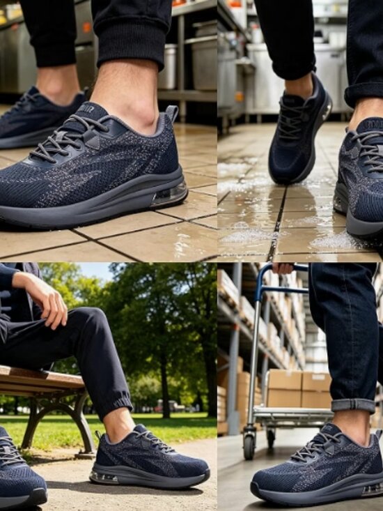 Other - Non Slip Cushioned Steel Toe Work Shoes for Men